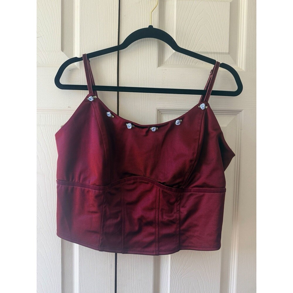 Wild Fable Rosette Satin Corset Top Womens Sz XXL Coquette Fairy Romantic New - Picture 8 of 8